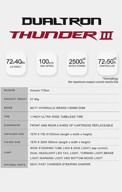 Dualtron Thunder 3 72V 40Ah 11000W