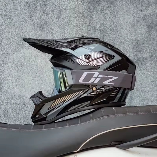 Casco Motocross ORZ Off-Road y Enduro + Regalo