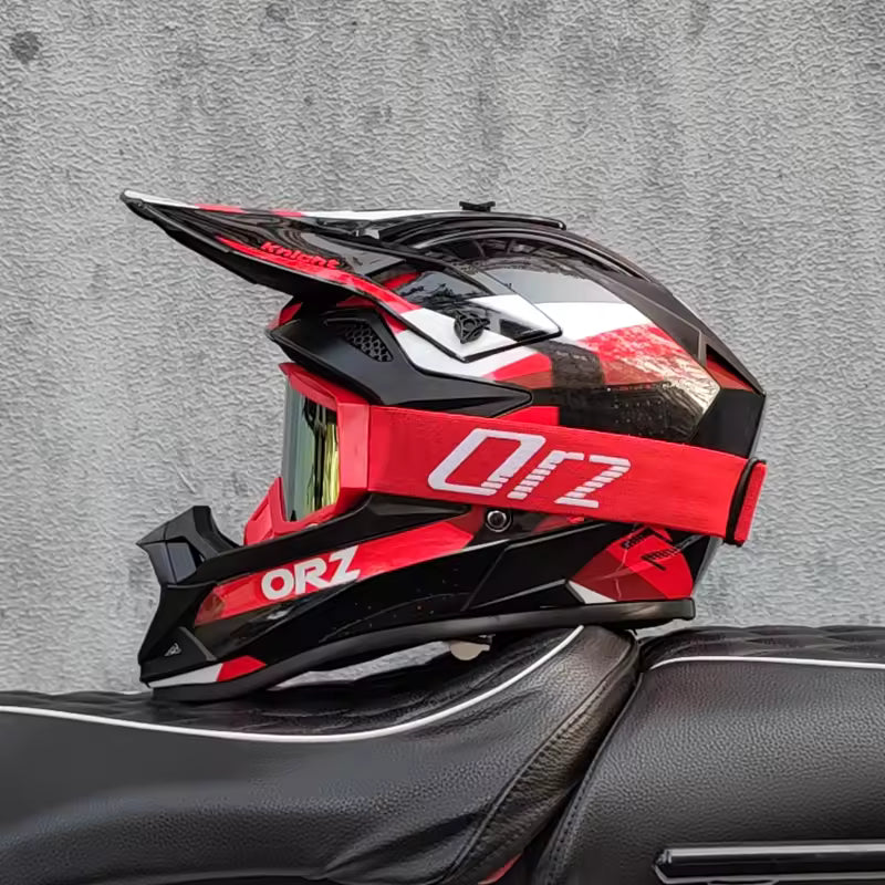Casco Motocross ORZ Off-Road y Enduro + Regalo